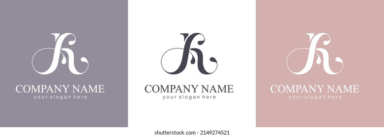 Monograma de letras AK. Elegante logo de lujo. Estilo caligráfico. Identidad corporativa y logotipo personal. Diseño de vectores.