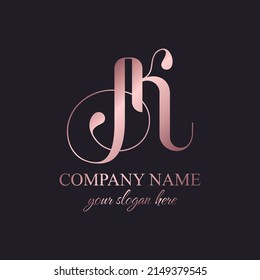 Monograma de letras AK. Elegante logo de lujo de KA. Estilo caligráfico. Identidad corporativa y logotipo personal. Diseño de vectores.