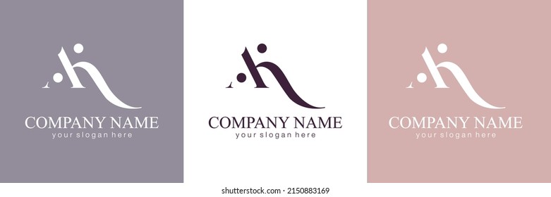 Monograma de letras AK. Elegante logo de lujo de KA. Estilo caligráfico. Identidad corporativa y logotipo personal. Diseño de vectores.