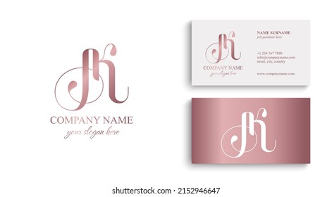 Monograma de letras AK. Elegante logo de lujo de KA. Estilo caligráfico. Identidad corporativa y logotipo personal. Diseño de vectores.