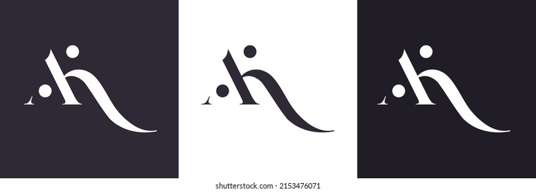 Monograma de letras AK. Elegante logo de lujo de KA. Estilo caligráfico. Identidad corporativa y logotipo personal. Diseño de vectores.