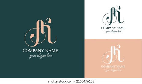 Monograma de letras AK. Elegante logo de lujo de KA. Estilo caligráfico. Identidad corporativa y logotipo personal. Diseño de vectores.