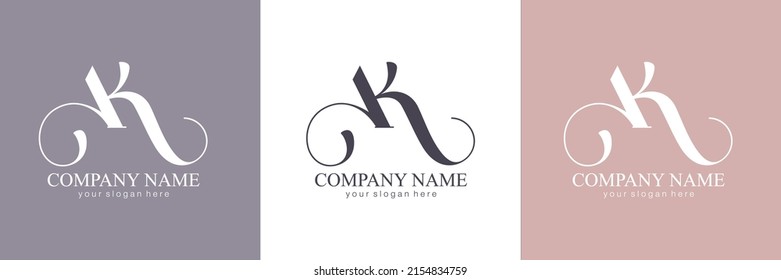 AK-Brief-Monogramm. Elegantes Luxus-Logo. Kalligrafischer Stil. Unternehmensidentität und persönliches Logo. Vektordesign.