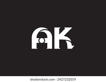 Monograma de la letra AK. Elegante logo de lujo. Estilo caligráfico.