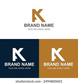 AK letter monogram. Elegant luxury logo. Calligraphic style. Corporate identity and personal logo. Vector design.