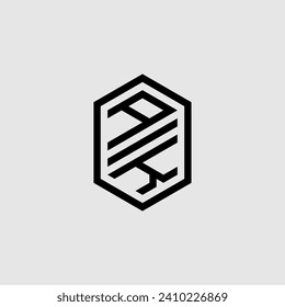 AK line geometric monogram with high quality professional design that will print well