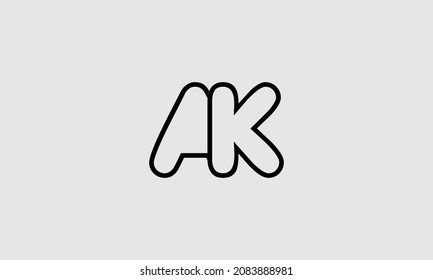 AK lines warp logo design letter icon made vector .