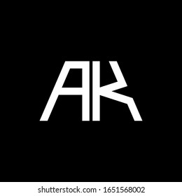 AK logo abstract monogram isolated on black background