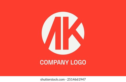 Ak diseño del logotipo en el fondo rojo para la identidad de la marca