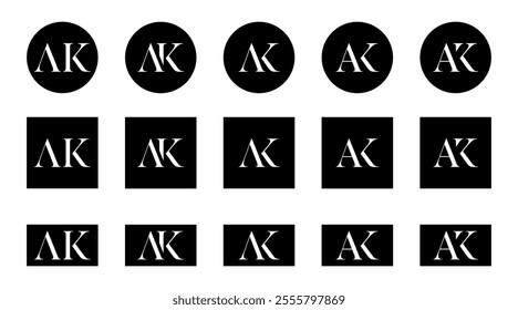 AK logo Design Template Ser