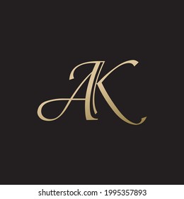 ak logo design vector icon luxury premium	
