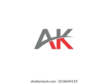 Modelo de ícone de vetor de design de logotipo AK com fundo branco