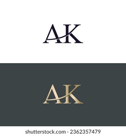 AK Logo Design. Vektorgrafik.