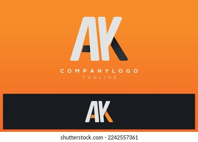 Plantilla de diseño de iconos con logotipo AK