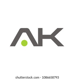 AK logo initial letter design template vector