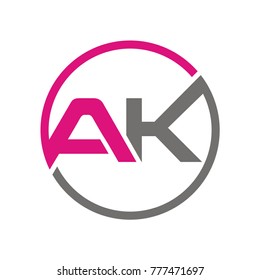 AK logo initial letter design template vector illustration