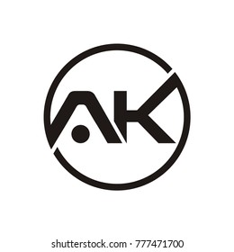 AK logo initial letter design template vector illustration