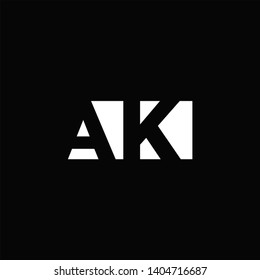 AK Logo Letter with Negative space and Black background