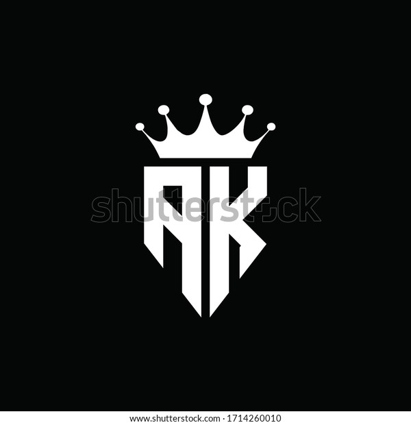 Ak Logo Monogram Emblem Style Crown Stock Vector (Royalty Free) 1714260010