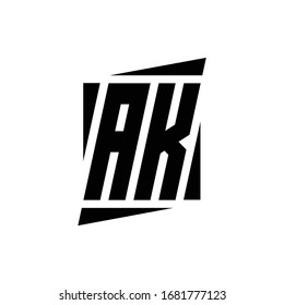AK Logo-Monogramm mit einer Design-Vorlage für moderne Konzepte einzeln auf weißem Hintergrund