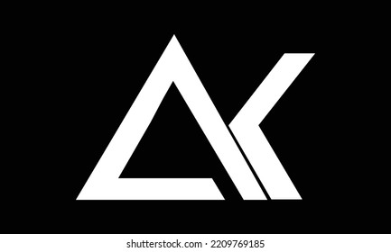 AK Logo Monogram With Slash Style Design Template Free Vector