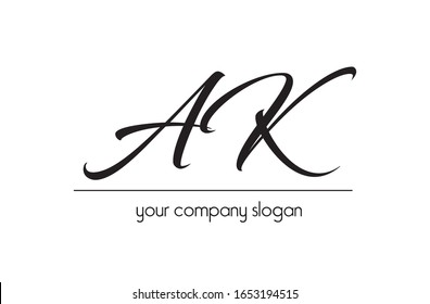AK logo, Simple letter font logo.