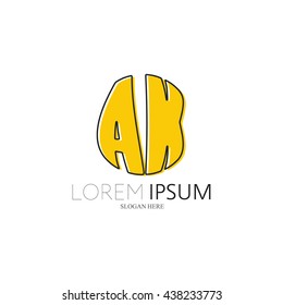 AK Logo. Vector Graphic Sphere Branding Letter Element. White Background