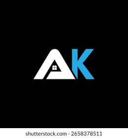 AK Monogram Fusion - Elegante diseño de logotipo de letra mínima