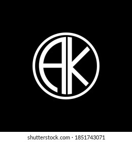 AK MONOGRAM letter icon design on BLACK background.Creative letter AK/A K logo design. AK initials Logo design.