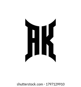 ak letter images stock photos vectors shutterstock https www shutterstock com image vector ak monogram logo curved side design 1797129910