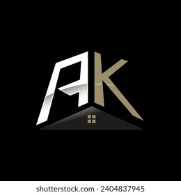 Diseño del logotipo de monograma AK, logotipo de realeza
