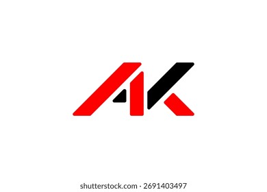 AK Monogram Logo - Verschlungene Buchstaben A K im modernen minimalistischen Stil für das Branding visueller Identität