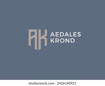 PREGUNTE. Monograma de dos letras A y K. Diseño de logotipo AK de lujo, simple, minimalista y elegante. Plantilla de ilustración vectorial.
