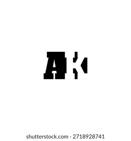 AK Negative Space Monogram Logo - Modernes minimales Buchstabendesign