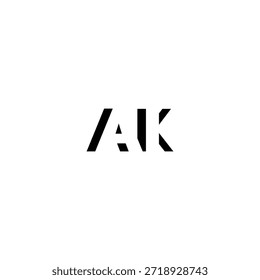 AK Negative Space Monogram Logo - Modernes minimales Buchstabendesign