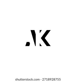 AK Negative Space Monogram Logo - Modernes minimales Buchstabendesign