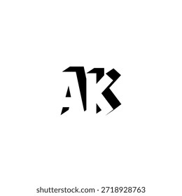 Logotipo del monograma del espacio negativo de AK – diseño minimalista moderno de la marca de letras