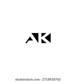 AK Negative Space Monogram Logo - Modernes minimales Buchstabendesign