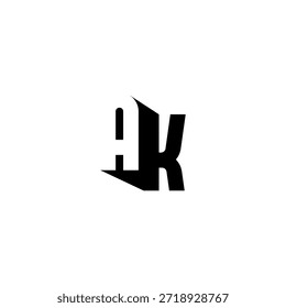 AK Negative Space Monogram Logo - Modernes minimales Buchstabendesign