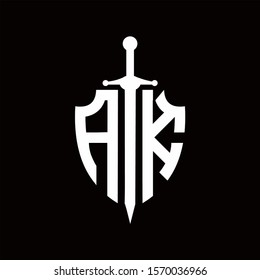 AK shield logo with sword