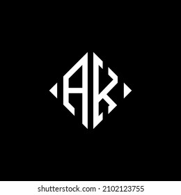 Diseño único de logotipo de vector geométrico abstracto de AK.