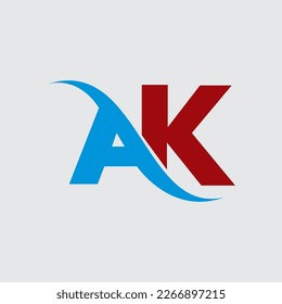 Diseño de logotipo de vectores AK, identidad de cooperación AK  