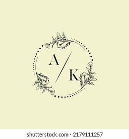 AK wedding initial logo letters in high quality professional design that will print well across any print media