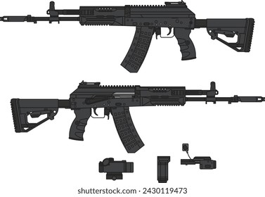 AK-12 RU BK With Mod illustrator.