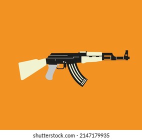 AK47 badge. assault rifle. Vector illustration.