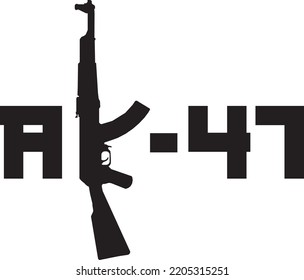vector de texto de diseño gráfico ak-47