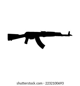Ak-47 icon. Simple style no war poster background symbol. brand logo design element. Ak-47 t-shirt printing. Vector for sticker.