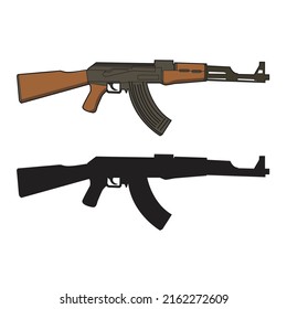 ak47 submachine gun illustration vector design