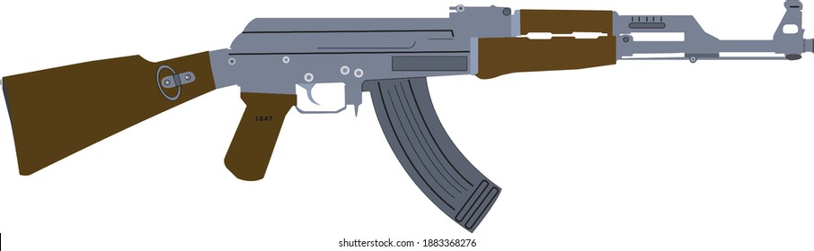 ak47 vector illustration, weapons, guns