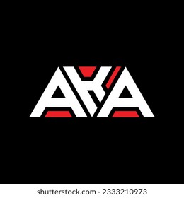 AKA triangle letter logo design with triangle shape. AKA triangle logo design monogram. AKA triangle vector logo template with red color. AKA triangular logo Simple, Elegant, and Luxurious design.